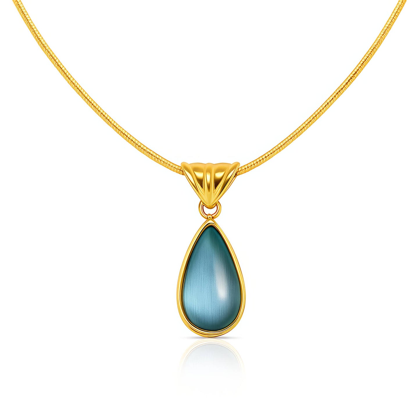 18K Gold-plated Stainless Steel Teardrop Necklace