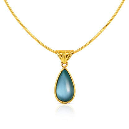 18K Gold-plated Stainless Steel Teardrop Necklace