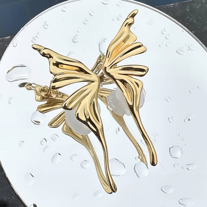 18k Gold-plated Stainless Steel Butterfly Earrings