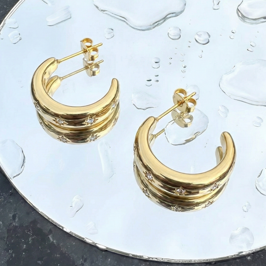 18k Gold-plated Stainless Steel Hoop Earrings