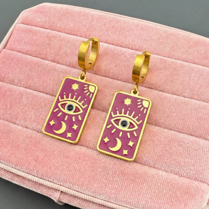 18k Gold-plated Stainless Steel Evil Eye Earrings
