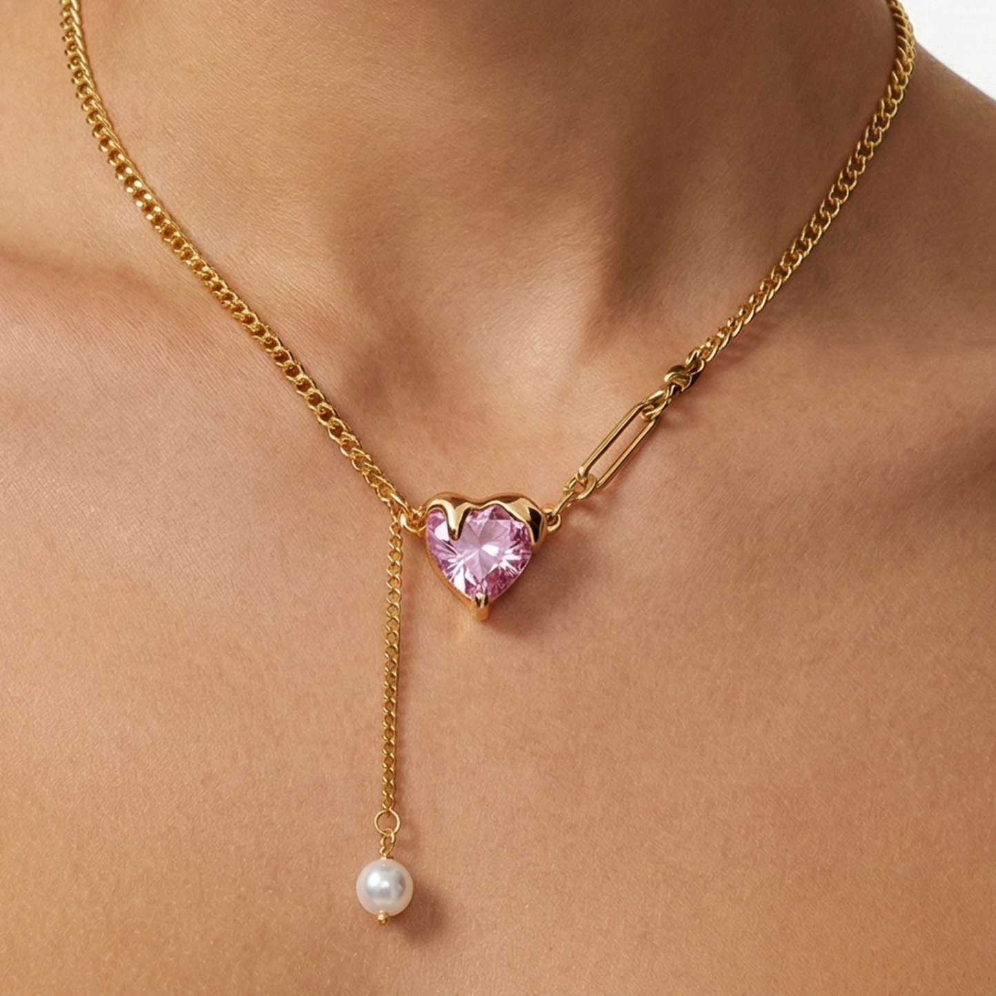 18k Gold-plated Stainless Steel Heart Necklace