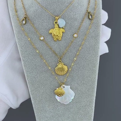 18K Gold-plated Stainless Steel Sea Turtle Necklace