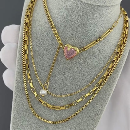 18k Gold-plated Stainless Steel Heart Necklace