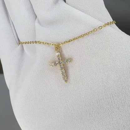 18k Gold-plated Stainless Steel Cross Necklace