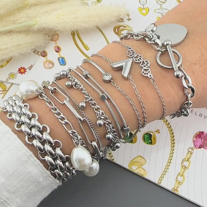Stainless Steel Beads Charm Bracelet