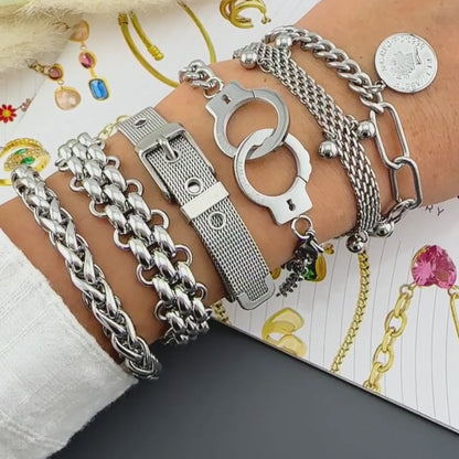 Stainless Steel Handcuff Bracelet